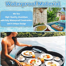 Ofyphth Rattan Floating Tray Table, Deluxe Floating Tray for Pool, Hotel Water Rattan Basket, Water-Resistant, for Pool Beach Party or Hot Tub Float Loung. 80cm-B/Black