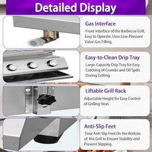 Pnpaea Indoor/Outdoor Gas Grill,Small Burner Stainless Steel Electric Grill, Portable BBQ, Tabletop Barbecue Stove,Options for Cookouts, Barbecues, Small Spaces, Silver 8Burner