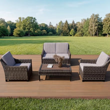 Varmoza Outdoor Wicker Patio Loveseat, 2-Seat Sofa with Deep Seating