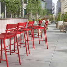 Flash Furniture Commercial Grade Metal Indoor/Outdoor Barstool, Red, 2-Pack