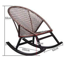 ASDNN Outdoor Garden Recliner Armchairs Lounge Chair PE Wicker Sun Loungers Hand Made Porches Patio Rocking Seat，Brown (Size : 102x62x92cm)