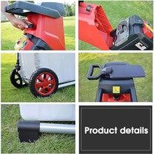 IMOSEI Garden Branch Shredder, 2500W Powerful Electric Wood Chipper Mulcher with Transport Wheel Move Easily，Max.40mm Cutting Capacity, 50L Collection Box, for Lawn and Garden