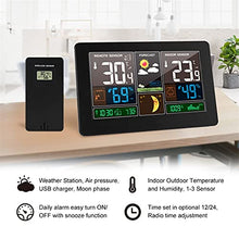 JDXQBLD Digital Weather Station Indoor Outdoor Thermometer Hygrometer Weather Forecast Clock Temperature Humidity