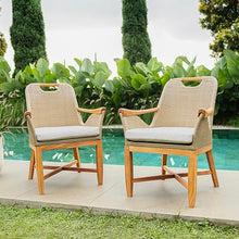 Cambridge Casual Sydney Teak Wood 5 Piece Outdoor Dining Set with Rectangular Dining Table, Includes 2-piece Dining Chair, and 2 Backless Benches, Dining Set Seats up to 6 Persoon