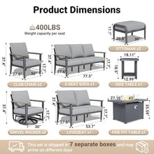 Sweecci Aluminum Outdoor Patio Furniture Set with 5.1-Inch Cushions