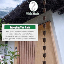 HCZKIUJ Decorative Rain Chains Waterfall, 10ft 12ft 15ft Rain Chains for Gutters for Heavy Rain, Outside Rain Catcher Chains for Porch Garden Decorative (Bronze 4.5m/14.7ft)