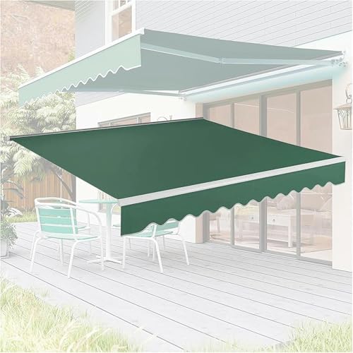 WZUOPG Manual Retractable Awning Door Window Awning Shelter Outdoor Canopy Home Deck Canopy with Manual Crank Handle（Frame Included ）