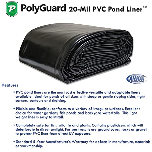 POLYGUARD PVC Pond Liner 40 ft. x 45 ft. - 20-Mil Black