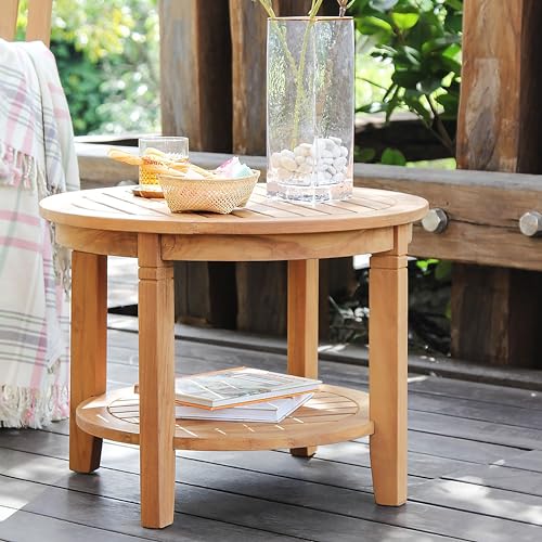 Cambridge Casual Vermont Teak Wood 3 Piece Patio Rocking Conversation Set Chat Set