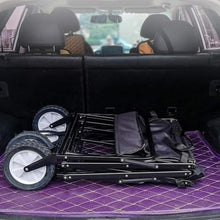 Outdoor Folding Utility Wagon with Adjustable Handle, Heavy Duty Garden Cart, Portable Camping Trolley, Load Capacity 80kg/176lbs(Style 2)