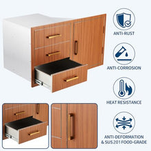 OUTLANE Outdoor Kitchen Door Drawer Combo 38.2" W x 20.5" H x 22.6" D - Stainless Steel Cabinets for BBQ Island, Patio Grill & Outdoor Cooking Space, Flush Mount