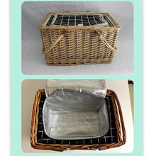 Storage Basket,Wicker Picnic Insulated Hamper,Shopping with Handle Harvest Vegetable Or Fruit, Wine Gathering Wedding Gift Baskets