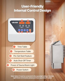 VEVOR Sauna Heater, 9KW 240V Electric Sauna Stove, Dry Steam Bath Saunas Stove with Pre-Drilled Bracket, Fit 317.8 to 459 CU.FT Saunas Rooms, Steam Bath Stoves for Home, Commercial, Leisure Venues