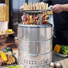 Portable Charcoal BBQ Grill Hanging Stove Barrel Easy to Carry for Outdoor Camping Patio Picnic Cooking(Large)