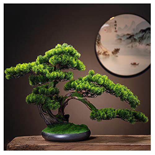 Simulation Welcome Songke Bonsai Office Decoration New Green Plants Living Room Entrance Decoration Podocarpus Hotel Gifts and Crafts House Plant (Color : B)