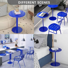POJGVU High Bar Table Bistro Table Set with Installation Kit Blue Counter Coffee Pedestal Dining Round Tables for Pub Club Balcony Outdoor Area.,Blue-70x70x72cm