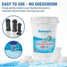Doheny’s 3-Inch Stabilized Chlorine Tablets for Sanitizing Swimming Pools | 99% Pure Tri-Chlor, 90% Available Chlorine | Long-Lasting, UV-Protected, Slow-Dissolving | Individually Wrapped 100lb Bucket