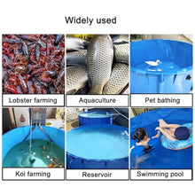 Above-Ground Canvas Fish Pond Pool, Circular Thickening PVC Pool, Large Collapsible Pool Above Ground with Bracket, for Koi Pond Culture Agricultural Irrigation Water Storage Tank(5x1m-19600L)