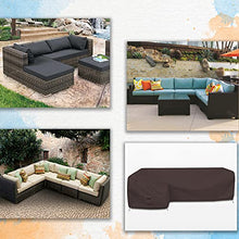 Patio Sectional Sofa Cover 18 Oz - 100% Waterproof & Weather Resistant PVC Coated 83" x 104" x 31" x 32" L Shape Sofa Cover for Indoor/Outdoor (Left Side Sofa, Coffee)