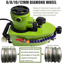 Industrial Electric Glass Edging Machine,800w Portable Small Glass Edger,8000r/Min Glass Grinder,Straight Round Bevelled Glass Edging Grinder,for DIY Diamond Glass Art,8mm