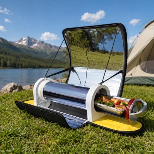 Solar Oven Portable Oven-4.5L Large Capacity Solar Cooker Outdoor Ovens Camping Stove with Thermometer For 5-8 People Backpacking Hiking Family Party