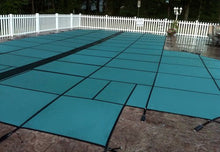 GLI HyPerLite 16 FT X 32 FT Rectangular Solid Safety Cover System with 4 FT X 8 FT Right Step 1 FT Offset and Sure Flo Drain, Green