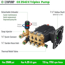 Canpump CE 2542 E: 2500 psi @ 4.25 gpm, 1-1/8-in Shaft Pressure Washer Pump