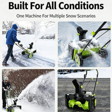 RUUCAJLI Cordless Electric Snow Blower, 40V Compact Push Snow Thrower with 180° Chute, Dual Battery & LED Lights