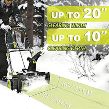 Powerful Cordless Snow Blower, 3500W Motor, Dual LED Lights, Throwing Distance 25ft, Clearing Width 20in, with 2 Batteries, Helps You Easily Handle Winter Removal