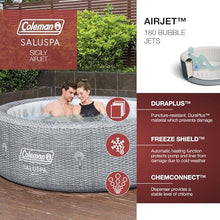 Coleman SaluSpa Sicily AirJet Hot Tub with Bestway Non-Slip Spa Seat Set, Gray