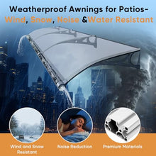 Awning for Door Entrance 118" x 39" Crystal Clear, Aluminum Bracket