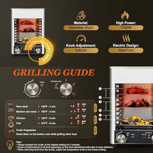 WZUOPG Portable Steak Grill, Stainless Steel Tabletop Quick Cooking Steak Grill, Countertop Broiler for Meat, Seafood, Veggies