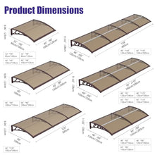 Awning for Door Entrance, 60x120 Inch Awnings for Patio, Durable Polycarbonate Window Awnings Exterior, UV Rain Snow Protection Canopy for House, Porch, Patio, Deck