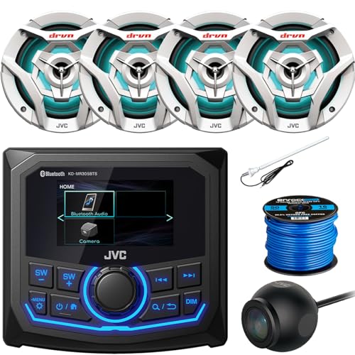 JVC Bluetooth Marine Radio with 4x 6.5" Speakers and Rear View Camera Black