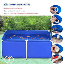 Home Swimming Pools, Rectangular Metal Frame Pool/ Albercas Para Niños Y Adultos W/ Flow Valve for Ages 6 and Up, 1.2m Deep Backyard Above Ground Pool, 1 1.5 2 2.5 3 M Canvas Fish Pond(B Deep 48in/1.2