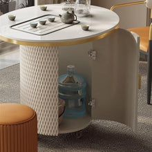 LICONG-2019 Tea Table Smart Mobile Tea Table, Automatically Boil Water Tea Cart with Hidden Compartment for Living Room Office Side Table(Gris)