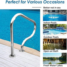 Pool Handrail Swimming Pool Handrails, Inground Pool Pool Railing,Pool Hand Rail, 304 Stainless Steel Pool Railing Handrails Easy to Install
