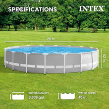 Intex Steel Frame Round Above Ground Swimming Pool Set Gray