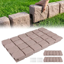 Faux Stone Landscape Edging Decorative Stone-Look Garden Border with 24 Pieces Spikes for DIY Outdoor Yard Landscaping