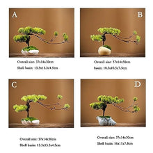Artificial Bonsai Simulated Bonsai Decoration Set Small Plants Living Room Desktop Decoration False Pine Tree Ceramic Flower Pot for Home Office (Color : C) (Gray)