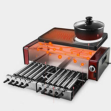 AFPSDLFJDLS Automatic Smokeless BBQ Electric Kebab Rotary Grill Stove Rotisserie Teppanyaki Barbecue Non Stick Frying Pan Skewer Griddle EU