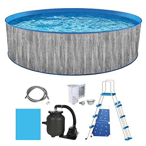 Blue Wave Capri Steel Wall Package Above Ground Swimming Pool Gray