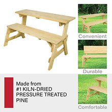 Amish Casual 2-in-1 Heavy-Duty 800 Lb Convertible Picnic Table Bench (Unfinished)