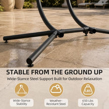 Micleed Double Egg Swing Chair with Stand, Outdoor 650LBS, Cream