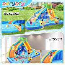 AKEYDIY Inflatable Water Slide Bounce House with Splash Pool Castle Theme