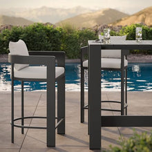 Modway Tahoe 3-Piece Outdoor Patio Bar Table Set in White