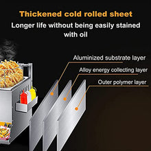 EliteBloom Commercial Gas Fryer,Stainless Steel Fat Fryer,with Basket and Lid,Freestanding Temperature Control,for Restaurant Home Fries Chip,6L+6L,6L