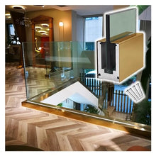 1pc Durable Glass Pool Fence Spigot Balustrade Railing Post Clamp - Easy Install Aluminum Clamp for 10-17mm Glass Panels(Gold,L 8M/315 Inch)