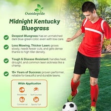 Outsidepride Midnight Kentucky Bluegrass Seed - 50 Lbs. Cold & Drought Tolerant, Sun-Loving Lawn Grass Seed, w/High Traffic Tolerance & Deep Root System, OptiGrowth Coated for Better Establishment