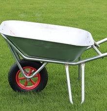 Plastic Tray Wheelbarrow Heavy‑Duty Single‑Wheel Hand Trolley for Garden